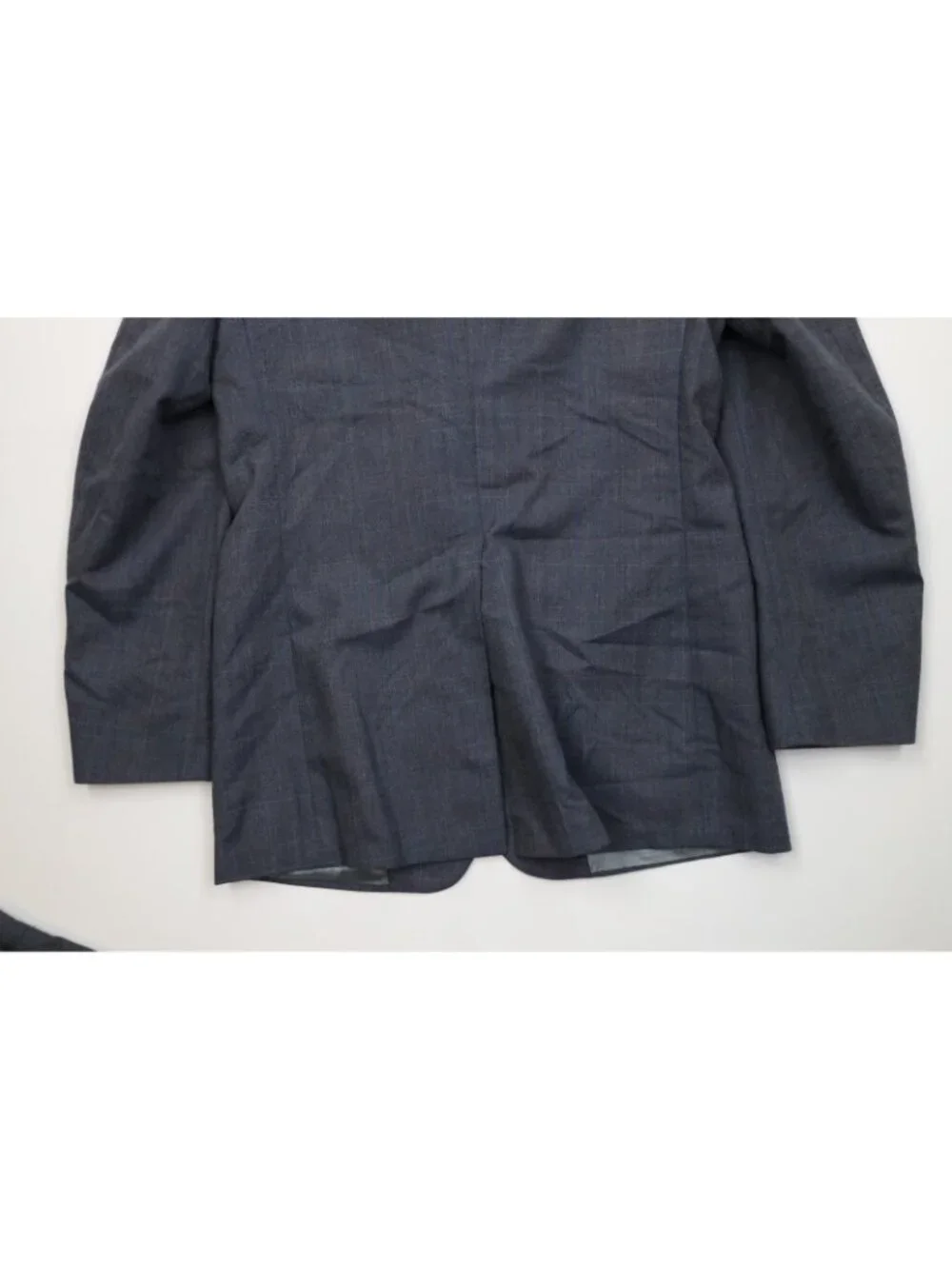 Deadstock Vintage 70s Mens 41R 2 Piece Wool Suit Blue Plaid Wide Leg 35x32 USA